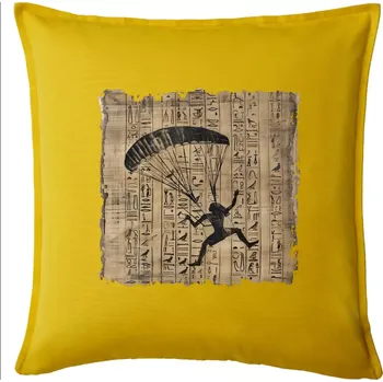 Polštář Egyptské hieroglyfy paraglide - Polštář 50x50 - 50x50 - Pouze potah ( Žlutá )
