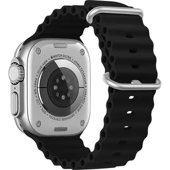 Vroubkovaný řemínek s přezkou pro Apple Watch 38/40/41/42(S10)mm Barevná varianta: Černý