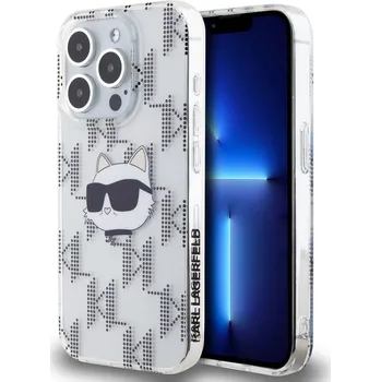 Pouzdro na mobilní telefon Karl Lagerfeld Ochranný kryt na iPhone 15 Pro MAX - Karl Lagerfeld, IML Electroplated Choupette Head Transparent
