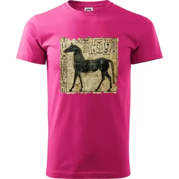 Egyptské hieroglyfy kůň - Klasické pánské triko vyšší gramáže - XS ( Purpurová )