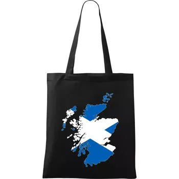 Nákupní taška Skotsko mapa - Taška bavlněná - 42 x 38 cm ( Černá )