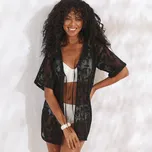 Krajkový plážový přehoz přes plavky černá 52