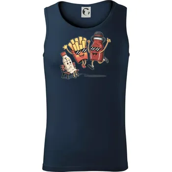 Souboj o hranolky kečup tatarka - Tílko pánské Core - L ( Námořní modrá (velmi tmavá - téměř černá) )