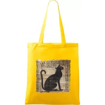 Egyptské hieroglyfy kočka - Taška bavlněná - 42 x 38 cm ( Žlutá )