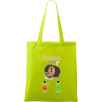 Sauna volá - Taška bavlněná - 42 x 38 cm ( Limetková )