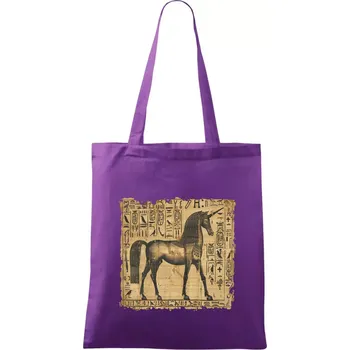 Egyptské hieroglyfy jednorožec - Taška bavlněná - 42 x 38 cm ( Fialová )