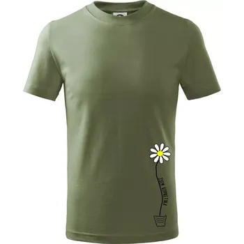 Jsem kopretina ! - Tričko dětské bavlněné - 122 cm/6 let ( Khaki )