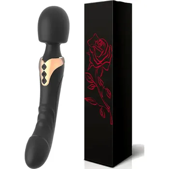 Masážní přístroj Freegege Výkonná vibrační hůlka Dildos Barva:: Černá