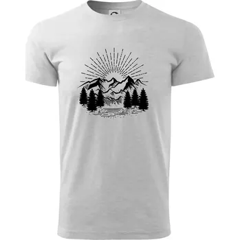 Hory a les - Triko extra velké (5-8XL) - 8XL ( Světlešedý Melír )