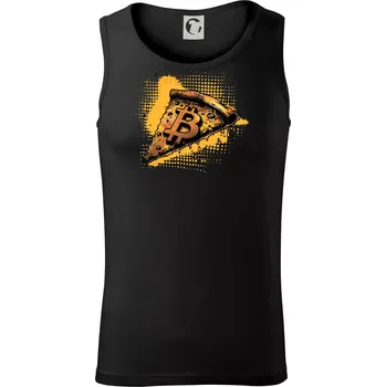 Bitcoin oranžová pizza - Tílko pánské Core - L ( Černá )