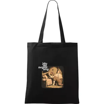 Nákupní taška Jdu za svými sny - Taška bavlněná - 42 x 38 cm ( Černá )