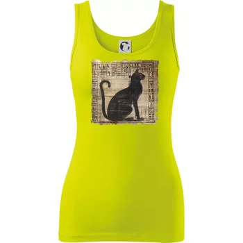 Dámské tričko Egyptské hieroglyfy kočka - Dámské tílko - M ( Limetková )