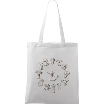 Čas na houby - Taška bavlněná - 42 x 38 cm ( Bílá )