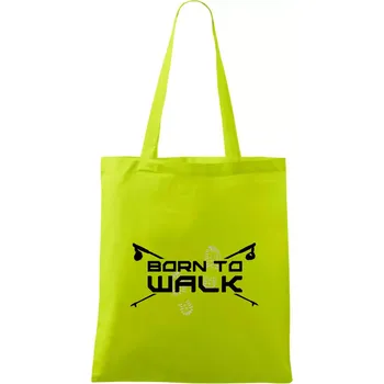 Born to walk - Taška bavlněná - 42 x 38 cm ( Limetková )