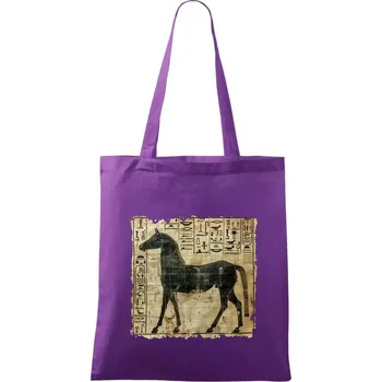 Egyptské hieroglyfy kůň - Taška bavlněná - 42 x 38 cm ( Fialová )