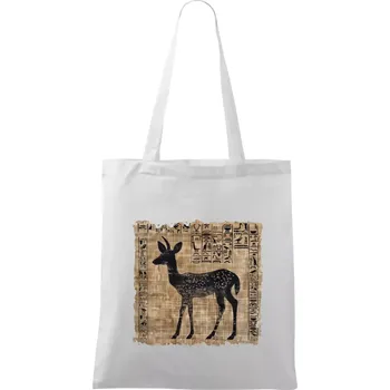 Egyptské hieroglyfy srnka - Taška bavlněná - 42 x 38 cm ( Bílá )