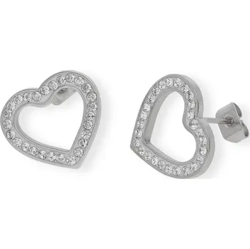Náušnice Ewena Náušnice srdíčka s kamínky z chirurgické oceli CKR771
