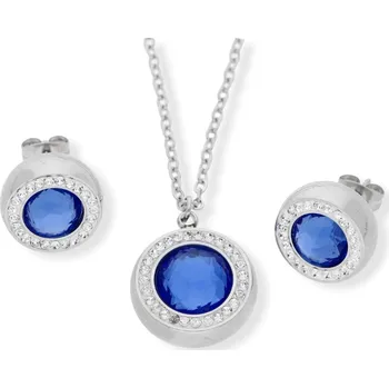Souprava šperků Ewena Souprava z chirurgické oceli modrá KP347 + dárkové balení
