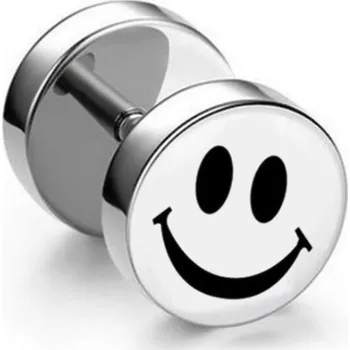 Piercing Ewena Piercing činka stříbrná z chirurgické oceli Smajlík