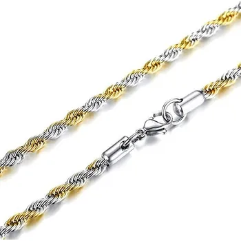 Řetízek Ewena Dámsky ocelový točený řetízek Valis bicolor 50 cm x 2 mm + dárkové balení