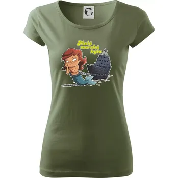 Dámské tričko Malá mořská kýla - Dámské triko Pure - M ( Khaki )