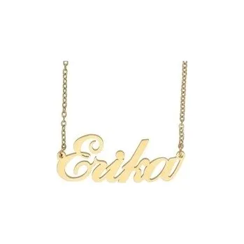 Přívěsek Ewena Řetízek z oceli se jménem Erika zlatá ocel