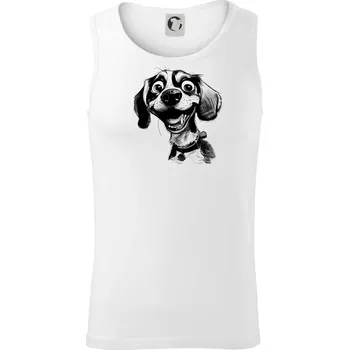Černobílá karikatura bígl - Tílko pánské Core - M ( Bílá )