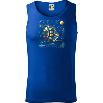 Bitcoin logo s grafy - Tílko pánské Core - L ( Královská modrá )