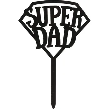 Jedlá dekorace na dort Dortisimo Dekora zápich do dortu černý Super Dad