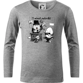Chlapecké tričko 9 minut natvrdo - Triko dětské Long Sleeve - 122 cm/6 let ( Tmavě šedý melír )