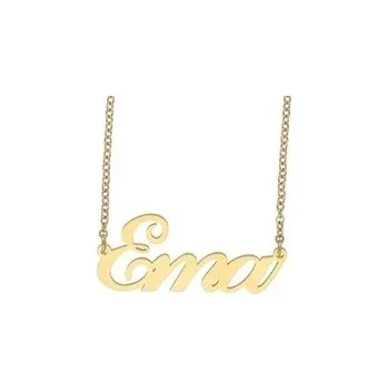 Přívěsek Ewena Řetízek z oceli se jménem Ema zlatá ocel