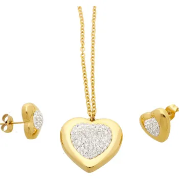 Přívěsek Ewena Souprava srdce Gold + dárkové balení
