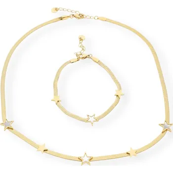 Náhrdelník Ewena Dámský náhrdelník s náramkem z chirurgické oceli KM6425 + dárkové balení