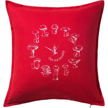 Polštář Čas na houby - Polštář 50x50 - 50x50 - Pouze potah ( Červená )