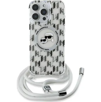 Karl Lagerfeld Ochranný kryt na iPhone 16 Pro - Karl Lagerfeld, IML Monogram Crossbody K&CH Heads Magsafe Transparent