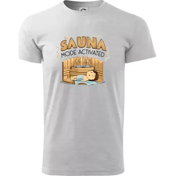 Sauna mode activated - Triko extra velké (5-8XL) - 7XL ( Světlešedý Melír )