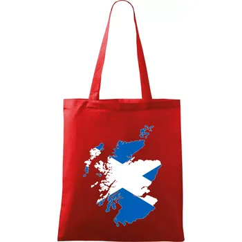 Nákupní taška Skotsko mapa - Taška bavlněná - 42 x 38 cm ( Červená )