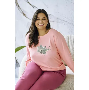 Pánské pyžamo Taro Patricia pyžamo 3471 7/8 2XL-4XL Z25/26 dámské meruňka 3xl