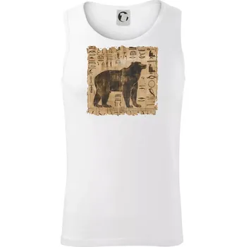 Egyptské hieroglyfy medvěd - Tílko pánské Core - 2XL ( Bílá )