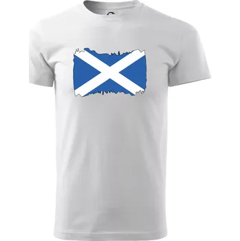 Pánské tričko Skotská vlajka - Triko extra velké (5-8XL) - 6XL ( Bílá )