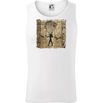 Egyptské hieroglyfy parašutista - Tílko pánské Core - S ( Bílá )
