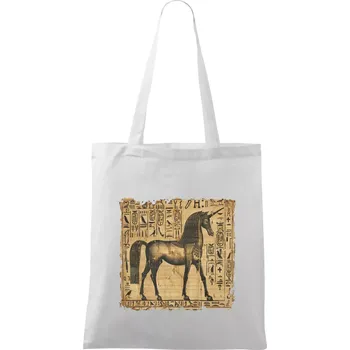 Egyptské hieroglyfy jednorožec - Taška bavlněná - 42 x 38 cm ( Bílá )