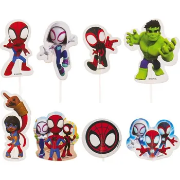 Jedlá dekorace na dort Dortisimo Dekora zápich do dortu Spidey (16 ks)