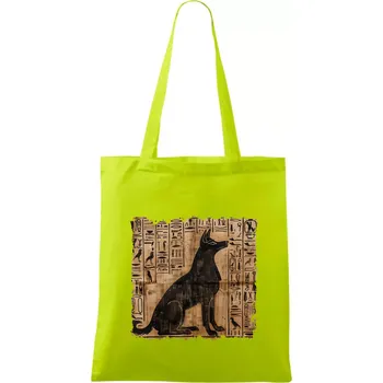 Egyptské hieroglyfy pes - Taška bavlněná - 42 x 38 cm ( Limetková )