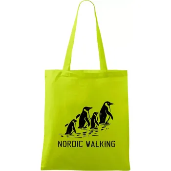 Nordic walking tučňáci - vintage - Taška bavlněná - 42 x 38 cm ( Limetková )