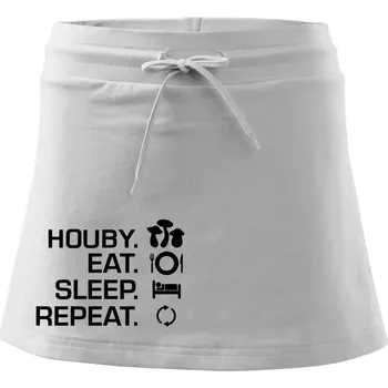 Dámská sukně Houby Eat Sleep Repeat - Sportovní sukně - two in one - L ( Bílá )