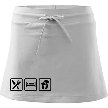 Dámská sukně Eat Sleep Houbaření - Sportovní sukně - two in one - M ( Bílá )