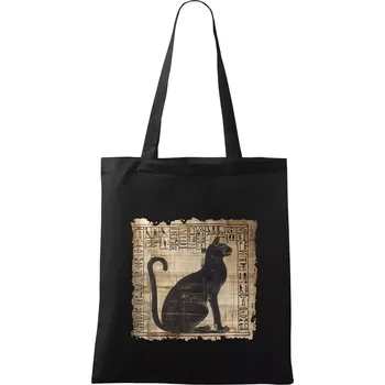 Egyptské hieroglyfy kočka - Taška bavlněná - 42 x 38 cm ( Černá )