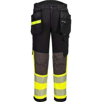 Pánské kalhoty PortWest | EV4 kalhoty Stretch Holster Hi-Vis Třída 1 - Yellow/Black Tall / 36 / 36 / žlutá