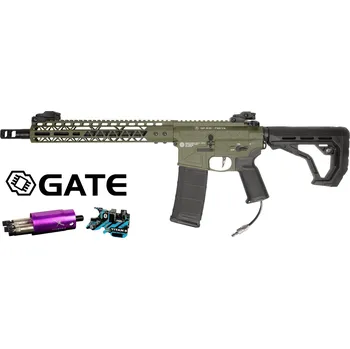 Airsoftová zbraň Delta Armory Delta Armory GP FREYA R15 SKELETON 13" HPA Pulsar D, TITAN II - Zelená